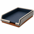 Bandeja de Escritorio Apilable de Tres Capas Azul, Gris y Marrón