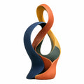 Escultura Abstracta Decorativa Azul, Naranja y Amarillo