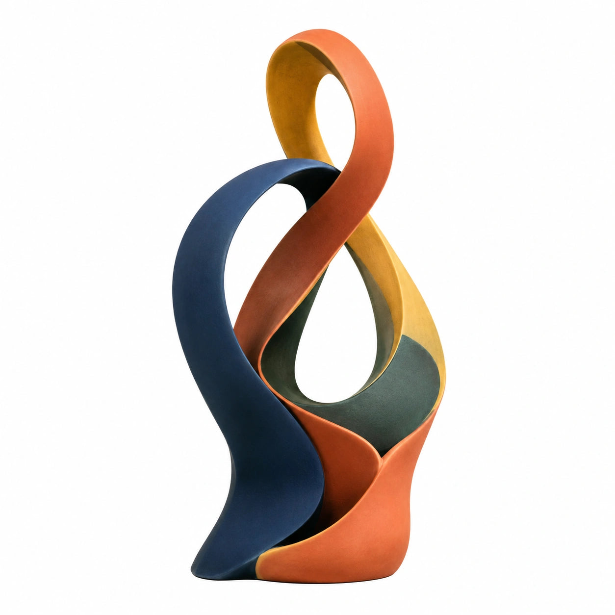 Escultura Abstracta Decorativa Azul, Naranja y Amarillo