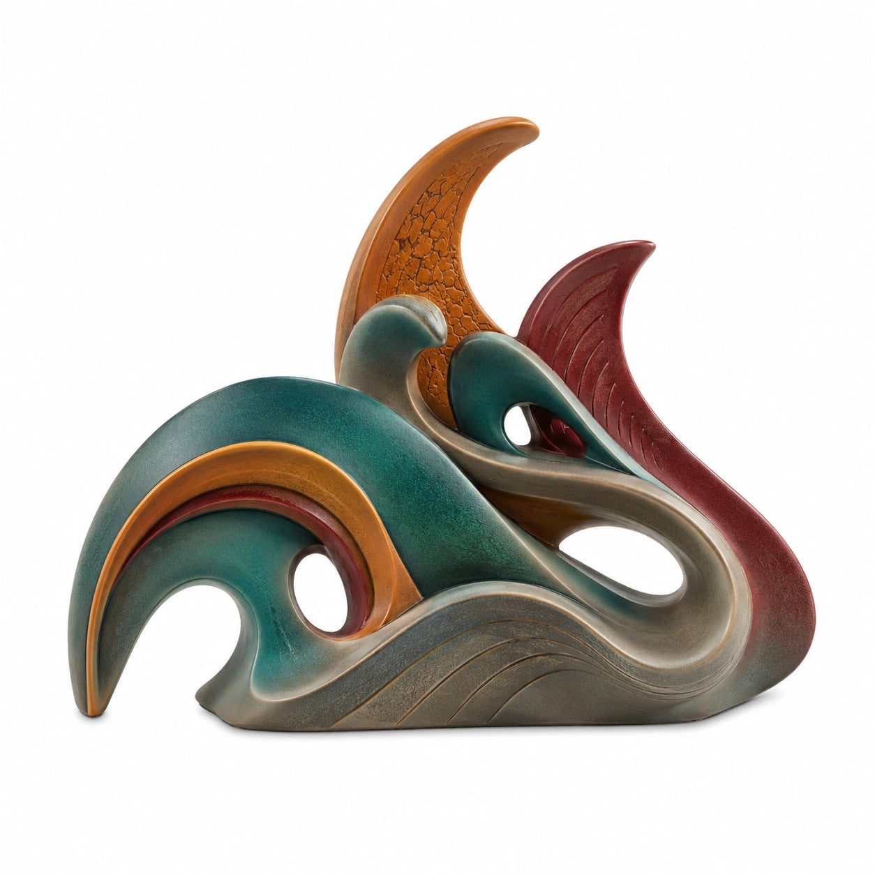 Escultura Decorativa Abstracta de Colores Tierra