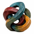 Escultura Decorativa Abstracta de Nudos entrelazados Multicolor