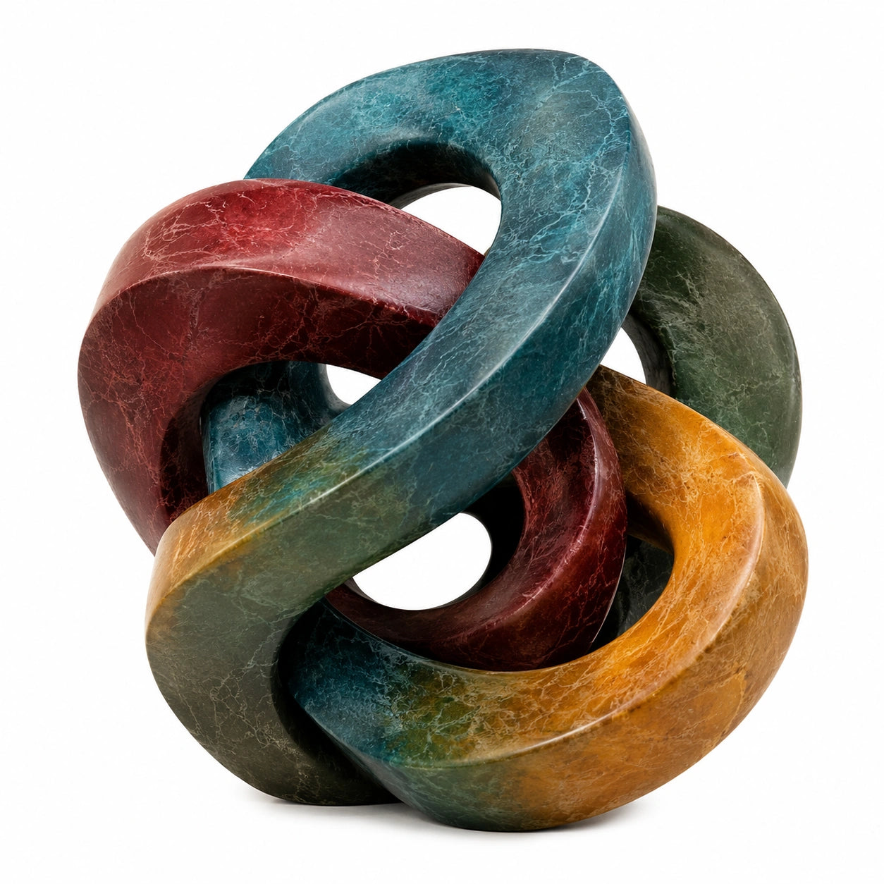 Escultura Decorativa Abstracta de Nudos entrelazados Multicolor