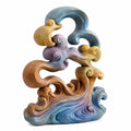 Escultura Decorativa Abstracta en Tonos Pastel para Interiores