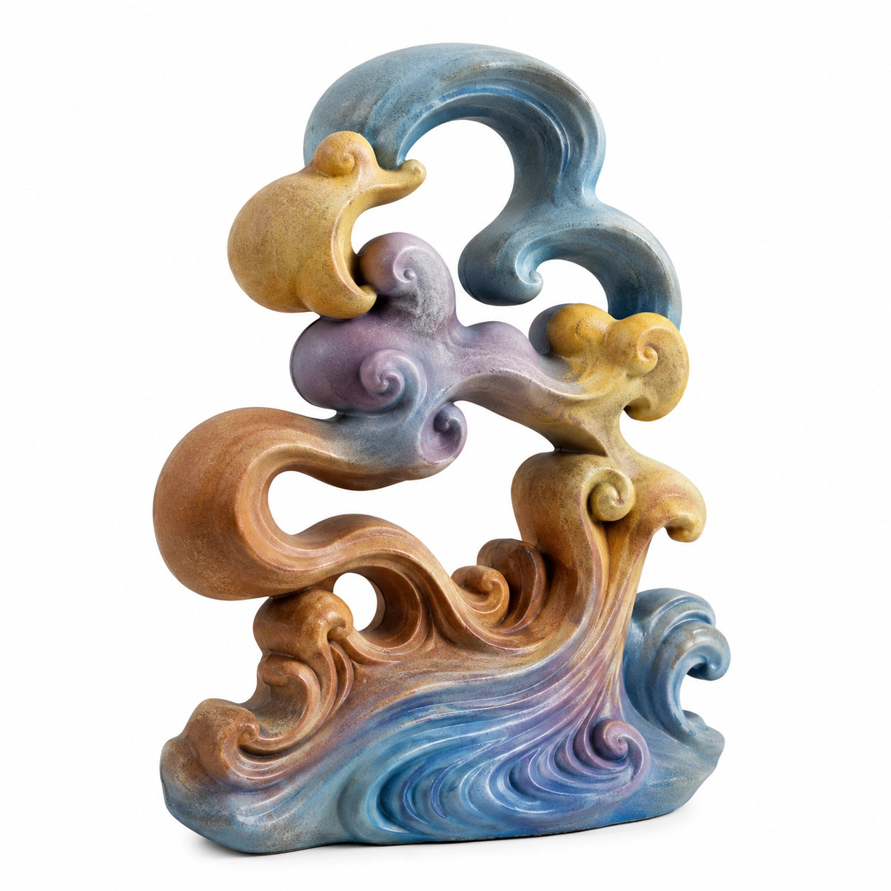 Escultura Decorativa Abstracta en Tonos Pastel para Interiores
