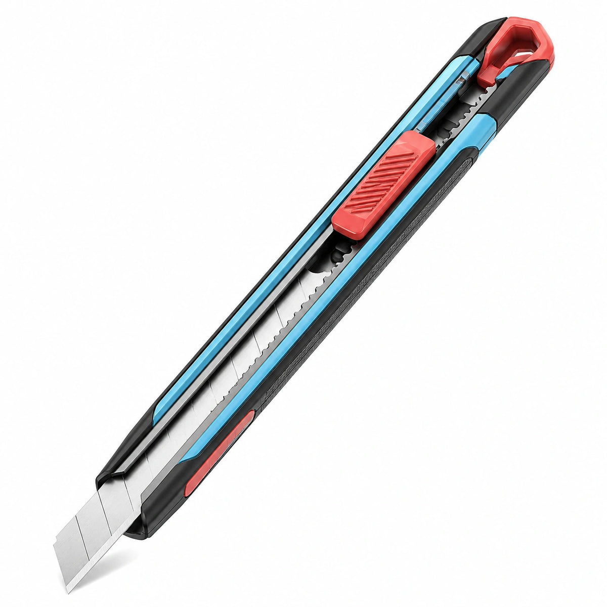 Cortador Retráctil Ergonómico Negro/Azul/Rojo