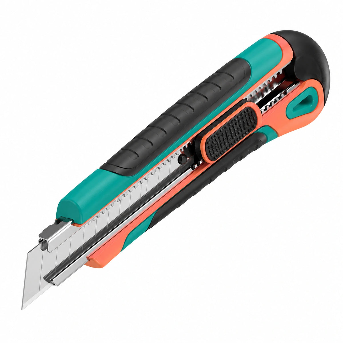Cuchillo Retráctil Antideslizante Verde, Naranja y Negro
