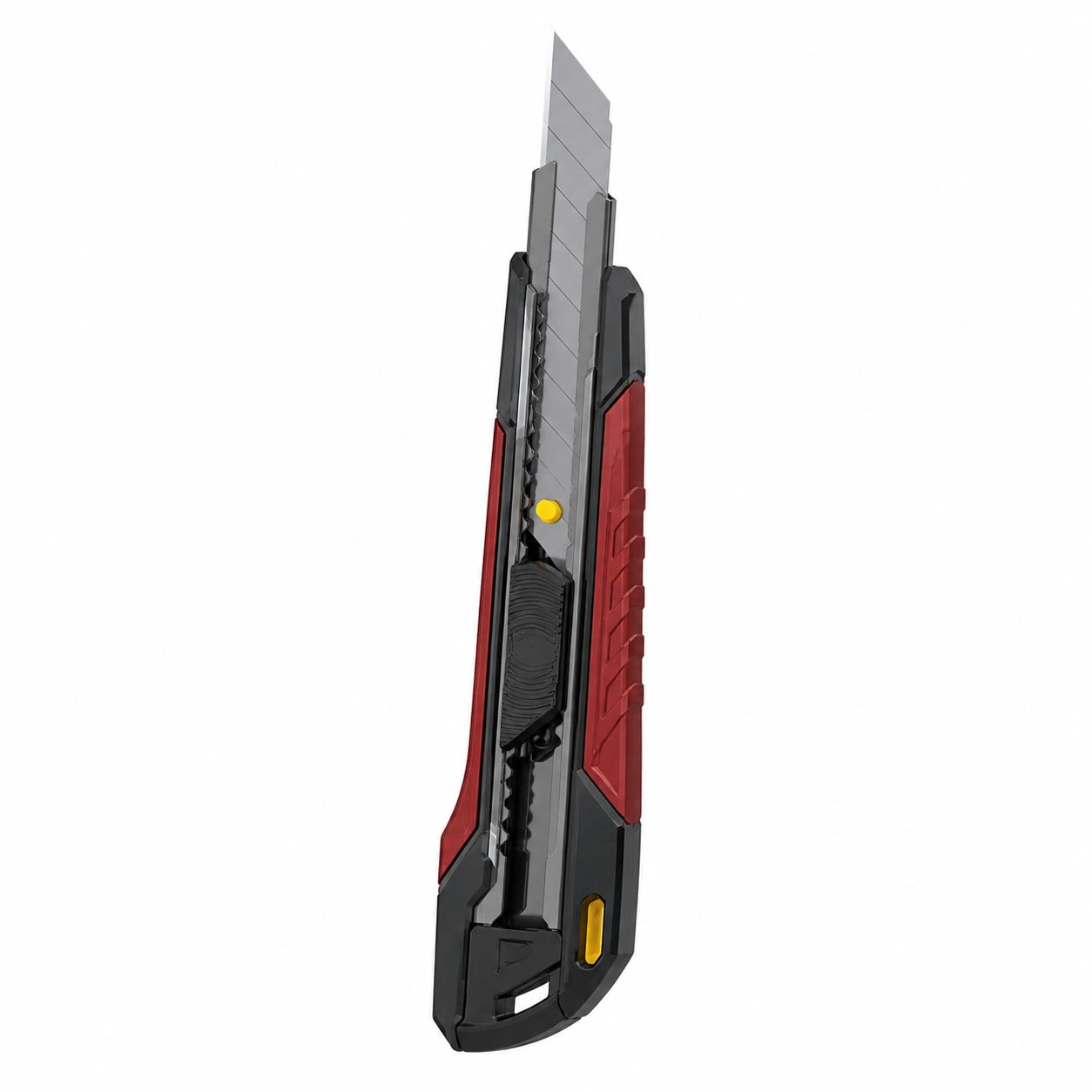 Cúter Retráctil Negro/Rojo con Mango Ergonómico