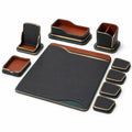 Set de accesorios de escritorio negro y dorado elegante