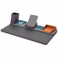 Organizador de Escritorio Multifuncional con Alfombrilla Gris, Morado, Naranja y Azul