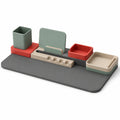 Organizador de Escritorio Modular en Verde, Rojo y Beige