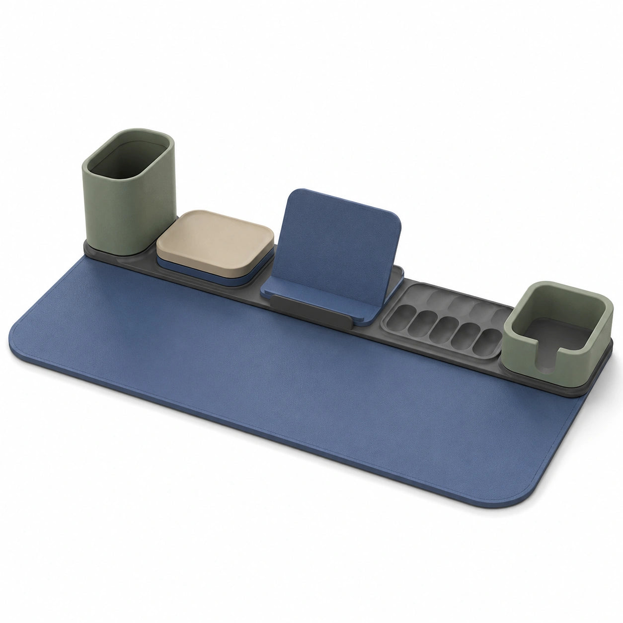 Organizador de Escritorio Modular Azul y Verde Multifuncional