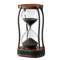 Reloj de Arena Decorativo Color Madera y Negro, Vidrio Transparente