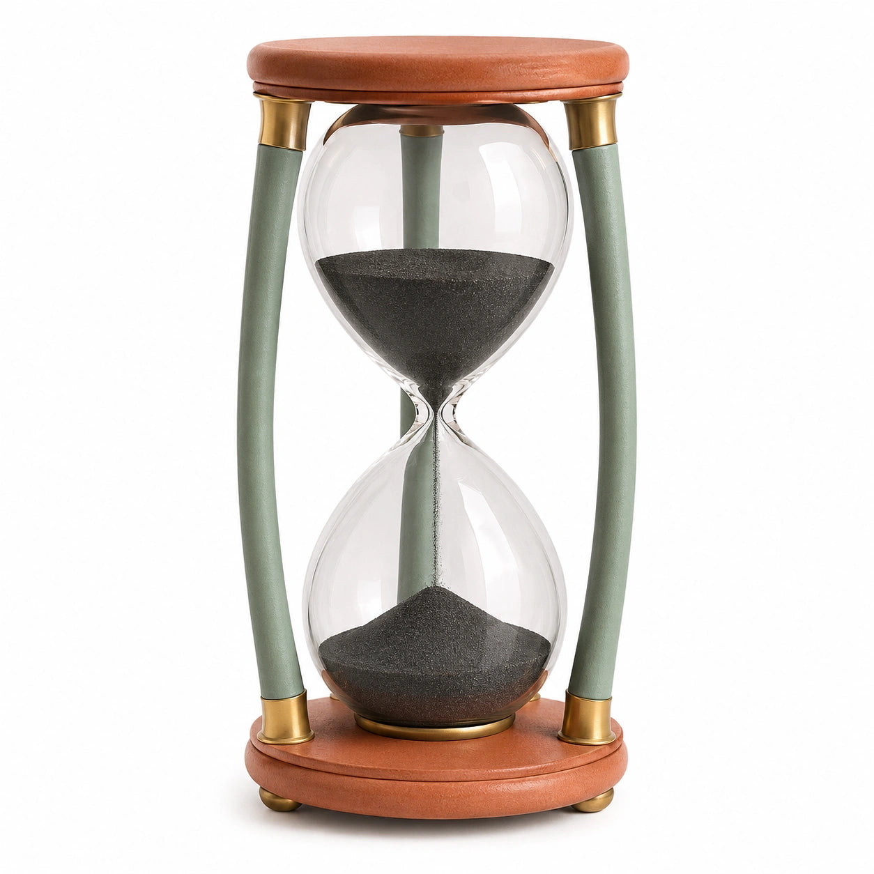 Reloj de Arena Decorativo de Vidrio con Arena Negra 10 Minutos