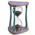 Reloj de arena decorativo triangular púrpura y verde de 30 minutos