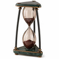 Reloj de Arena Decorativo Triangular Vidrio Verde y Negro 30 Minutos