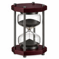 Reloj de Arena de 60 Minutos con Base de Madera Marrón y Soporte Metálico