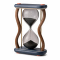 Reloj de Arena Decorativo de Madera y Vidrio con Arena Negra