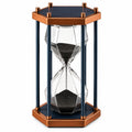 Reloj de Arena Decorativo Hexagonal Negro y Bronce