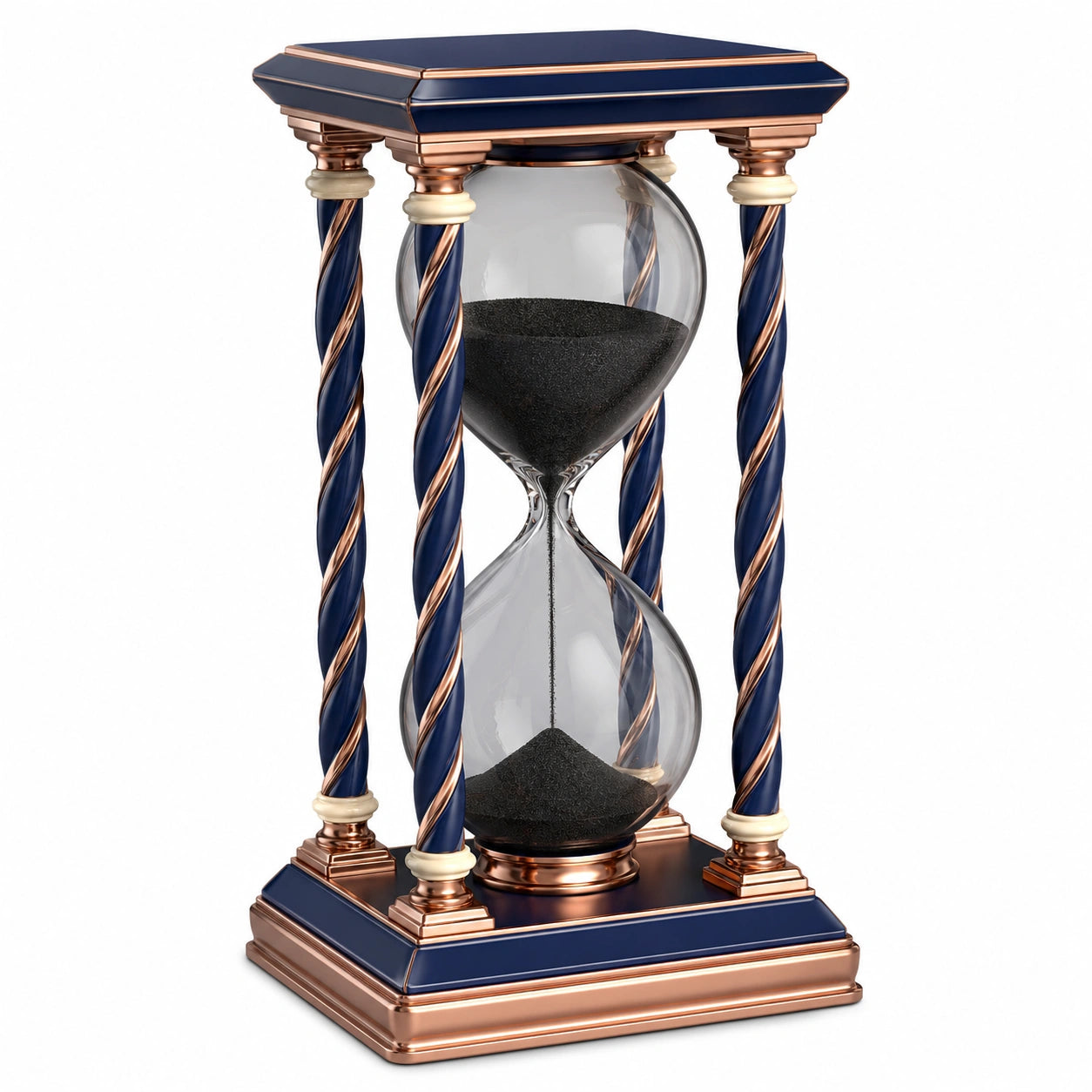 Reloj de Arena Decorativo Azul y Cobre