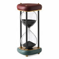 Reloj de Arena Decorativo Negro, Rojo y Verde con Soporte Metálico de 25 cm