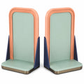 Soportes para Libros Geométricos Verde Menta y Azul