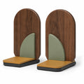 Sujetalibros Modernos Geométricos en Madera, Naranja y Verde