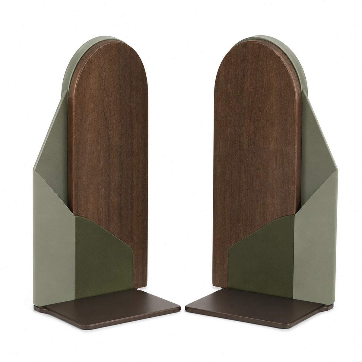 Sujetalibros de Estilo Moderno con Acabado Verde y Marrón