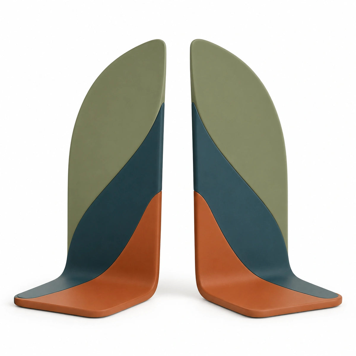 Sujetadores de Libros Modernos Verde, Naranja y Azul