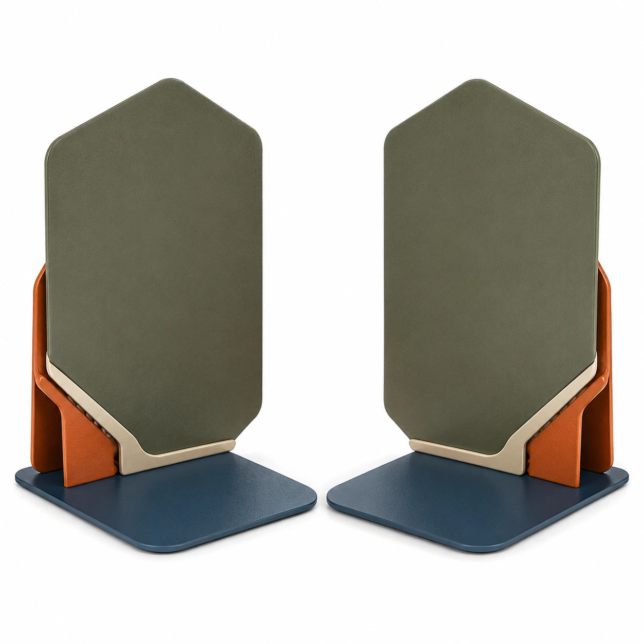 Sujetadores de Libros Modernos Geométricos Verde/Naranja