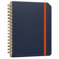 Cuaderno de Anillas A5 Azul Marino con Banda Elástica Naranja
