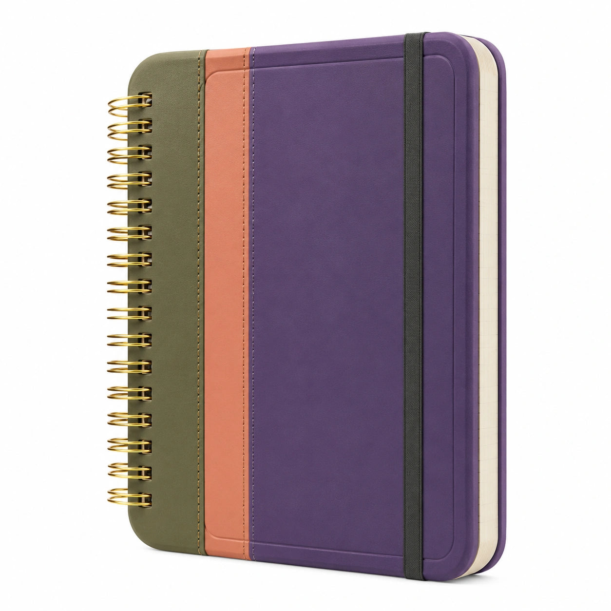 Cuaderno espiral multicolor con cierre elástico, 16x12cm